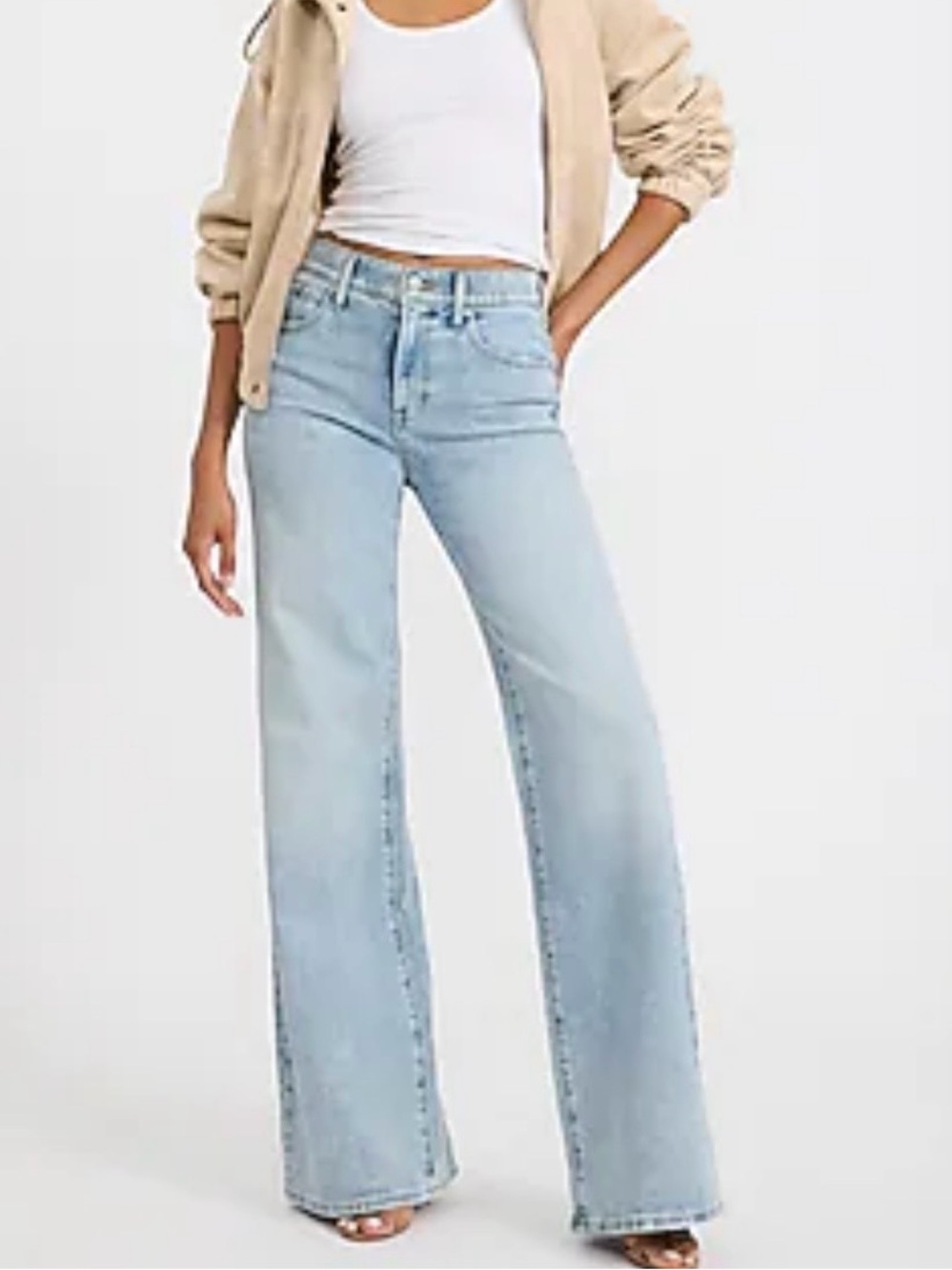 Express women Light Blue Wide-Leg Flare Jeans 8 R